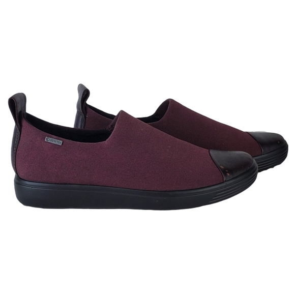 New Ecco the soft 7 gore tex waterproofslip on sneakers burgundy extra width - Picture 7 of 14